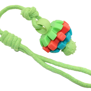 Green Rope Loop Spiky Ball Dog Toy, 46 cm