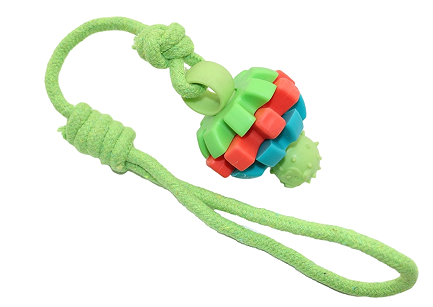 Green Rope Loop Spiky Ball Dog Toy, 46 cm