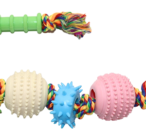 Multi Ball Rope Tug Dog Toy, 60 cm