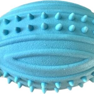 Blue Rugby Spiky Ball Chew Dog Toy, 17 cm