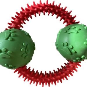 Spiky Ring with Ball Chew Dog Toy, 16 cm