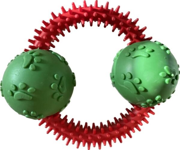 Spiky Ring with Ball Chew Dog Toy, 16 cm