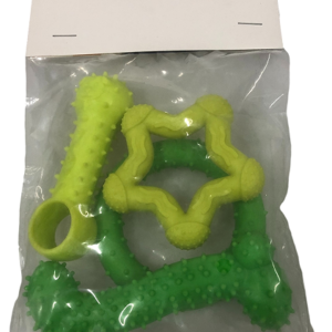 Assorted Rubber Dog Toy Kit, 3 Pieces, Green