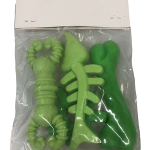 Assorted Rubber Dog Toy Kit, 3 Pieces, Green